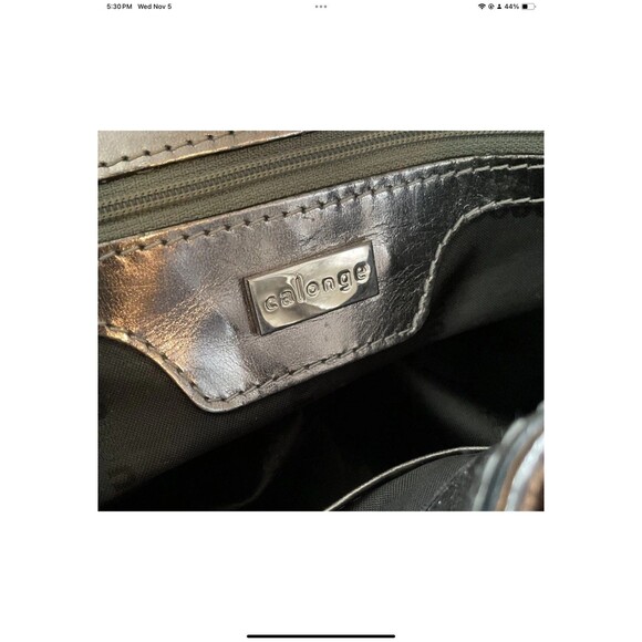 Calonge Woven Silver Metallic Leather Shoulder Bag with Dust Bag - Picture 7 of 12